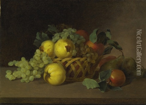 Still Life-quinces, Apples, Grapes, &c Oil Painting - James Peale Sr.