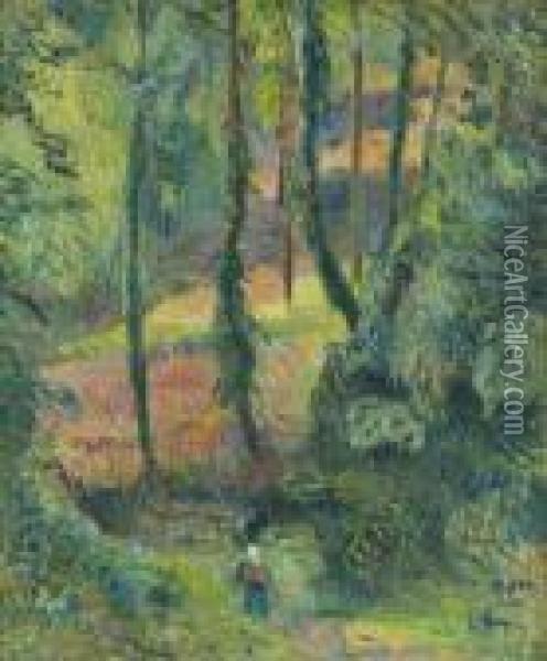 Chemin Creux Dans Une Pente Boisee Oil Painting - Paul Gauguin