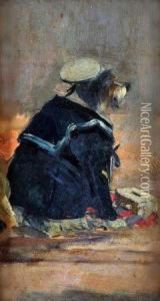 Sailor's Dog Oil Painting - Cuthbert Edmund Swan