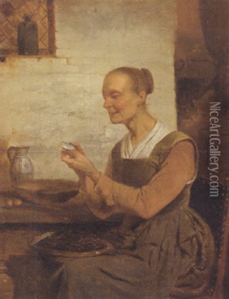 The Clam Eater Oil Painting - Felix De Vigne