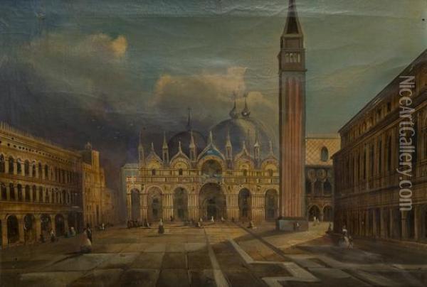 Piazza San Marco A Venezia Oil Painting - (Giovanni Antonio Canal) Canaletto