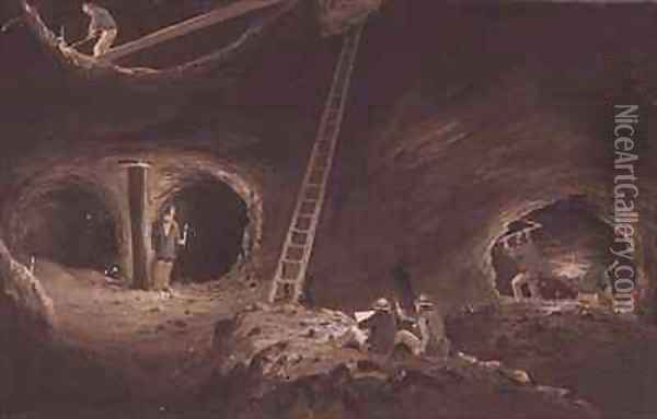 Nealess Stopes Burra Burra Mine Oil Painting - Samuel Thomas Gill