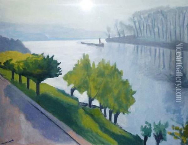  Vapeurs Et Barges Sur La Seine  Oil Painting - Albert Marquet