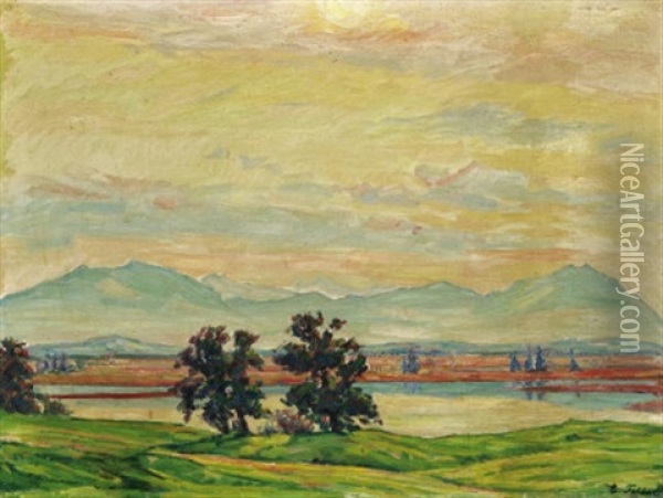 Landschaft Oil Painting - Carl Friedrich Felber