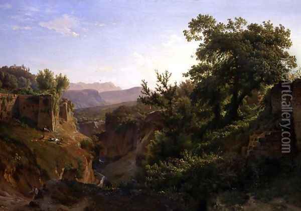A Valley near Sorrento Oil Painting - Louis Gurlitt