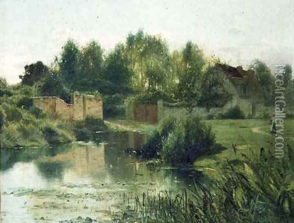 The Village Pond, 1879 Oil Painting - Ernest Parton