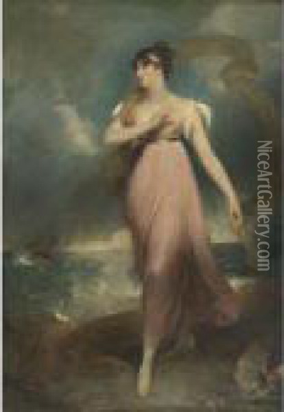 Portrait Of A Woman As Miranda, Said To Be Miss Gibbon Oil Painting - Sir Thomas Lawrence
