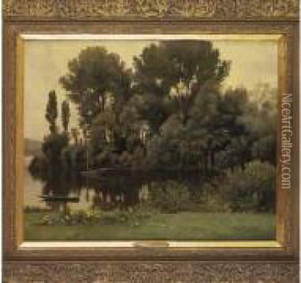 Vetheuil, Grande Ile Sur La Seine Oil Painting - Emile Louis Foubert