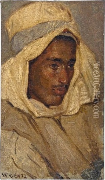 Beduine Mit Hatteh Oil Painting - Wilhelm (Karl) Gentz