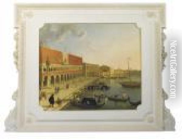 The Doge's Palace Oil On Canvas Oil Painting - Edward Pritchett