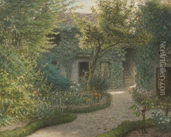 Theodore Rousseau's House In Barbizon Oil Painting - Jean-Francois Millet
