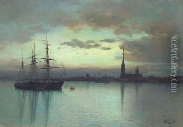 St. Petersburg at dusk Oil Painting - Lef Feliksovich Lagorio