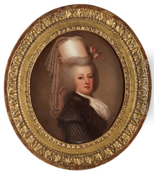 Marie Antoinette, (1755-1793), Drottning Av Frankrike I Kreolsk Hatt Oil Painting - Adolf Ulrik Wertmuller