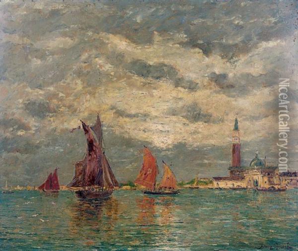 Voiliers Devant Venise Oil Painting - Henry Gerard