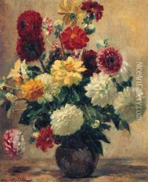 Summer Flowers Oil Painting - Albert Guillaume