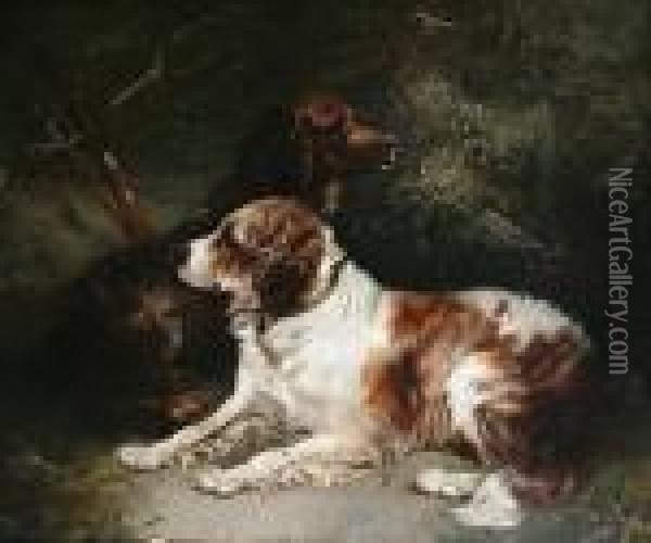 Waiting For The Guns Oil Painting - George Armfield