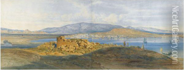 The Harbour Of Piraeus Oil Painting - Ludwig Lange