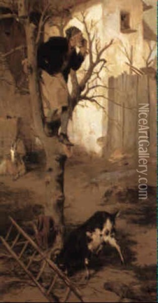 Caught Out! Oil Painting - Nikolaus Gysis