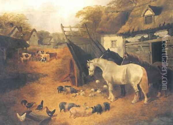 In The Farmyard 1851 Oil Painting - John Frederick Herring Snr