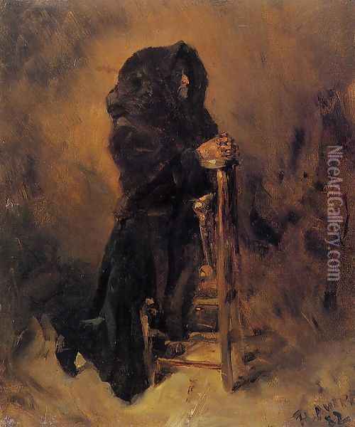 Woman in Prayer Oil Painting - Henri De Toulouse-Lautrec
