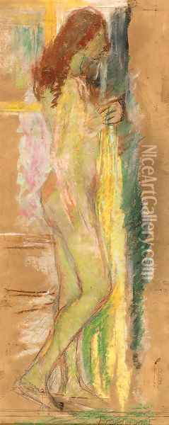 Standing Nude with Red Hair Oil Painting - Maurice Brazil Prendergast