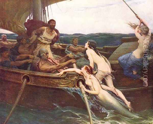 Ulysses and the Sirens Oil Painting - Herbert James Draper