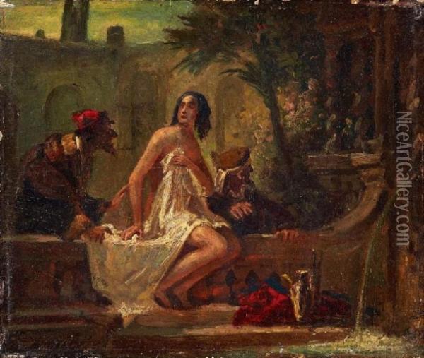 Susanna And The Elders Oil Painting - Carl Spitzweg
