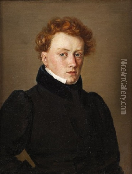 Autoportrait Presume De L'artiste Oil Painting - Antoine Alphonse Montfort