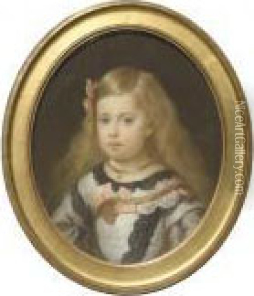 Portrait De L'infante Marguerite Oil Painting - Diego Rodriguez de Silva y Velazquez