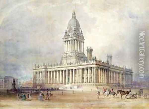 Design for Leeds Town Hall Oil Painting - Cuthbert Brodrick