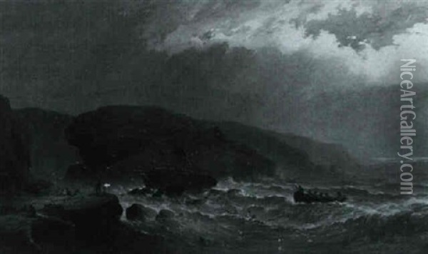Coast Scene Oil Painting - William Nichol Cresswell