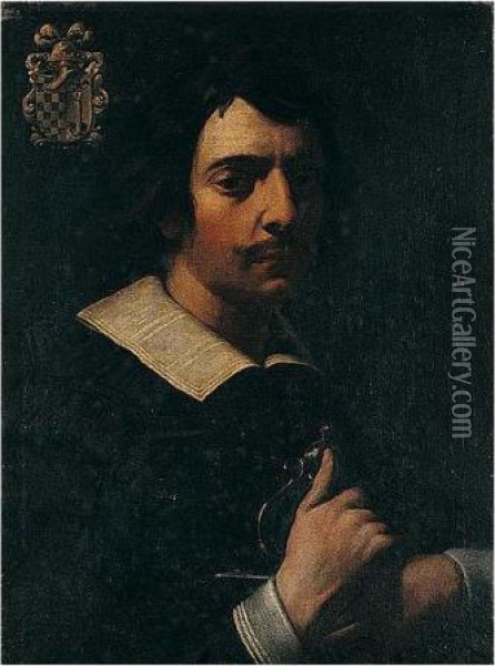 Portrait Of A Member Of The Cesarini Family Of Rome Oil Painting - Niccolo Renieri (see Regnier, Nicolas)