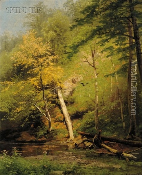Adams Creek Near Liberty Falls Oil Painting - Hermann Herzog