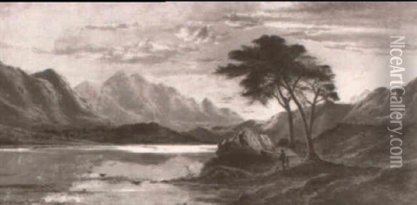 Highland Loch Scenes Oil Painting - Charles Leslie