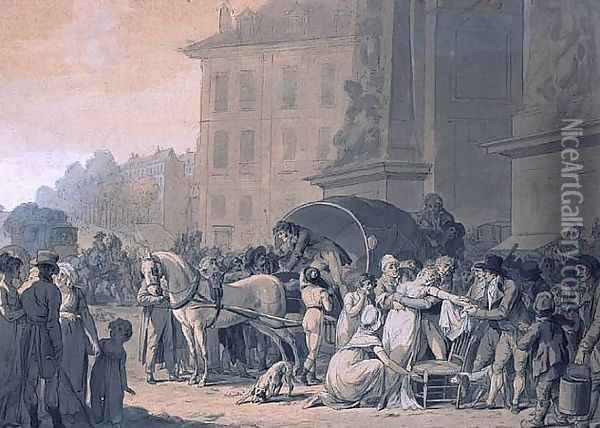 Accident next to the door 'Saint Denis' Oil Painting - Louis Leopold Boilly
