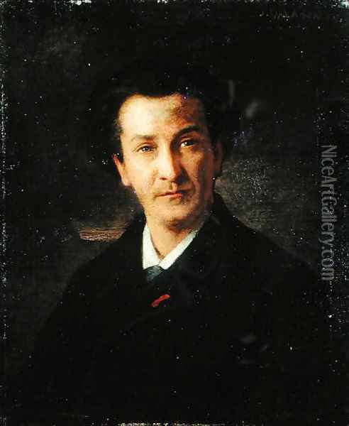 Portrait of Francois Coppee Oil Painting - Jules Emmanuel Valadon