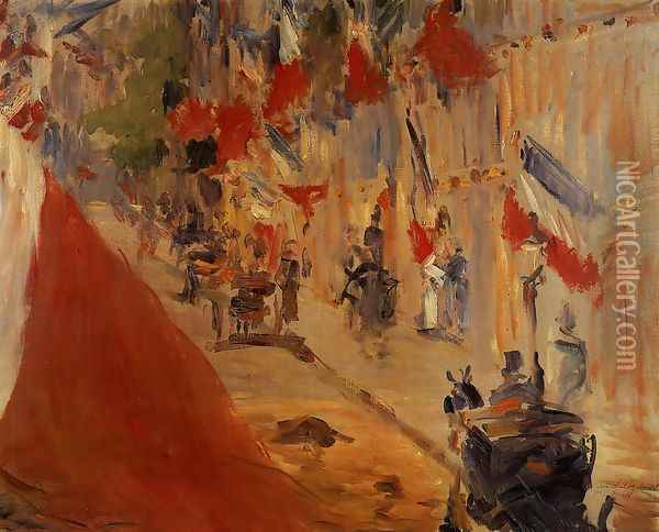 Rue Mosnier Decorated with Flags Oil Painting - Edouard Manet