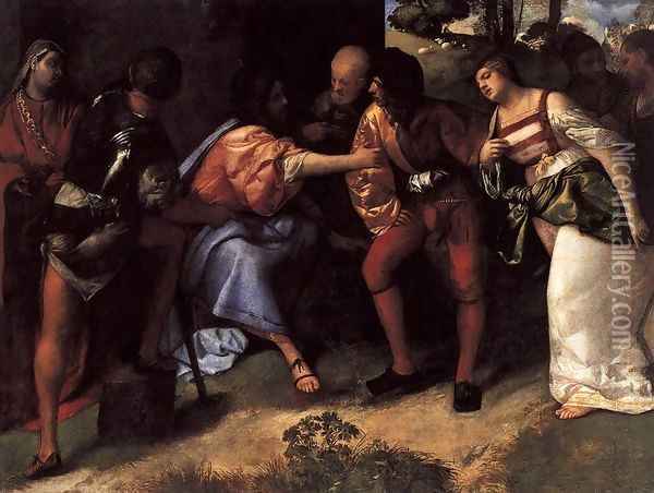 Christ and the Adulteress 2 Oil Painting - Tiziano Vecellio (Titian)