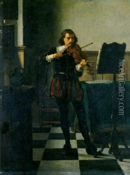 The Violinist Oil Painting - Frans Moormans