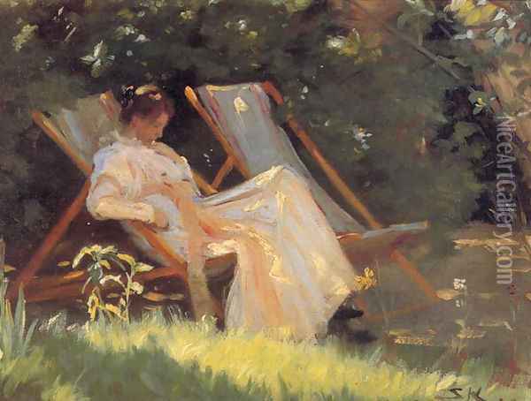 Marie En El Jardin2 Oil Painting - Peder Severin Kroyer