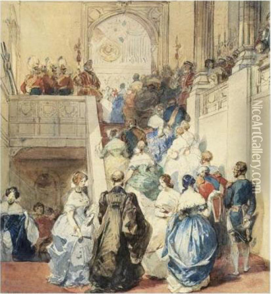 Fete Au Palais De Buckingam Oil Painting - Eugene Louis Lami