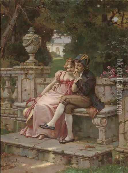 The kiss Oil Painting - Wilhelm Menzler Casel