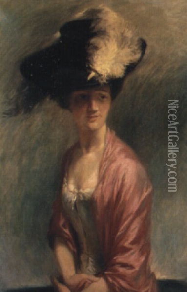 Portrait Of Mrs. Randall Davies Oil Painting - Glyn Warren Philpot