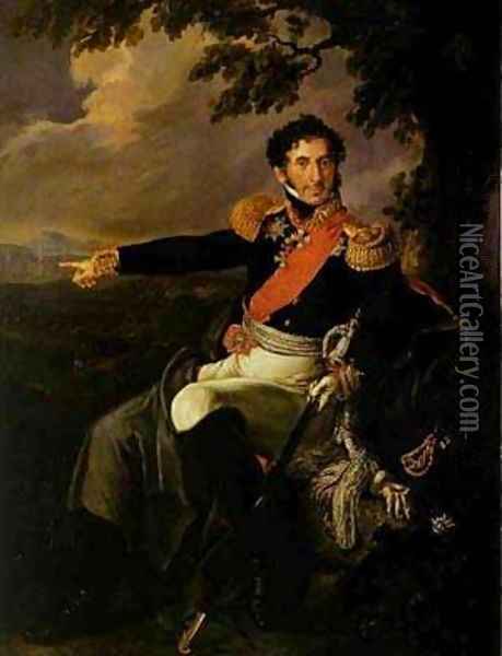 Portrait Of The Prince Pi Bagration 1815 Oil Painting - Vasili Andreevich Tropinin