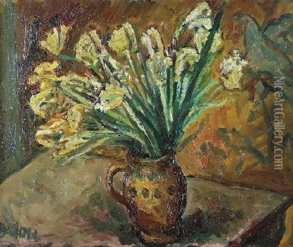 Kwiaty W Wazonie Oil Painting - Efraim Mandel