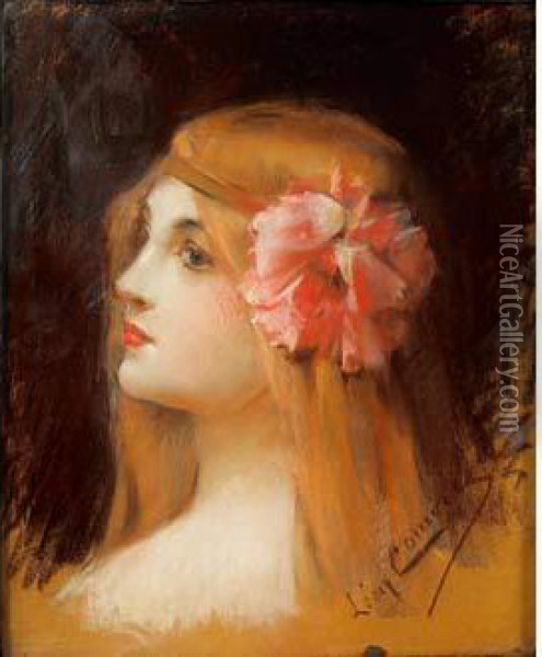 Jeune Fille A La Fleur Oil Painting - Leon Francois Comerre