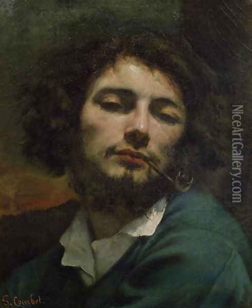 Self Portrait or, The Man with a Pipe, c.1846 Oil Painting - Gustave Courbet