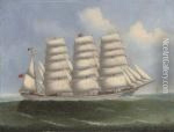 The Four-masted Barque Beechbank Under Full Sail Oil Painting - Lai Fong