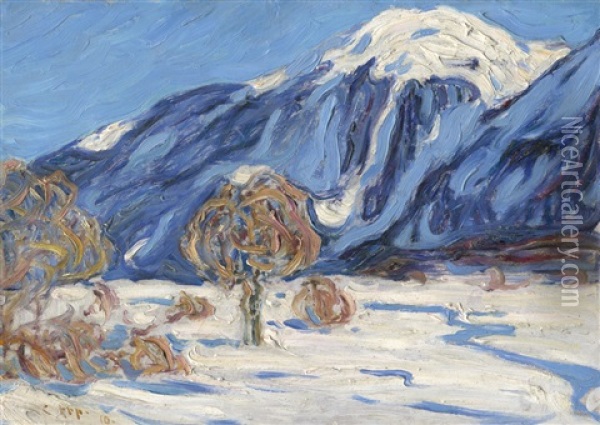 Winterlandschaft Im Engadin Oil Painting - Carl Arp