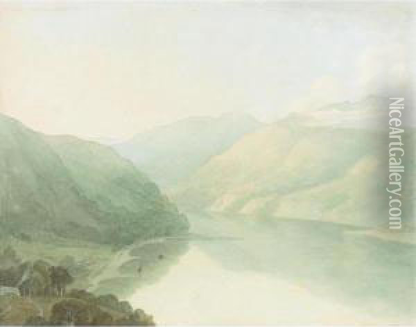 View Of Loch Long From A Hill Near Arrochar, Scotland Oil Painting - John White Abbott